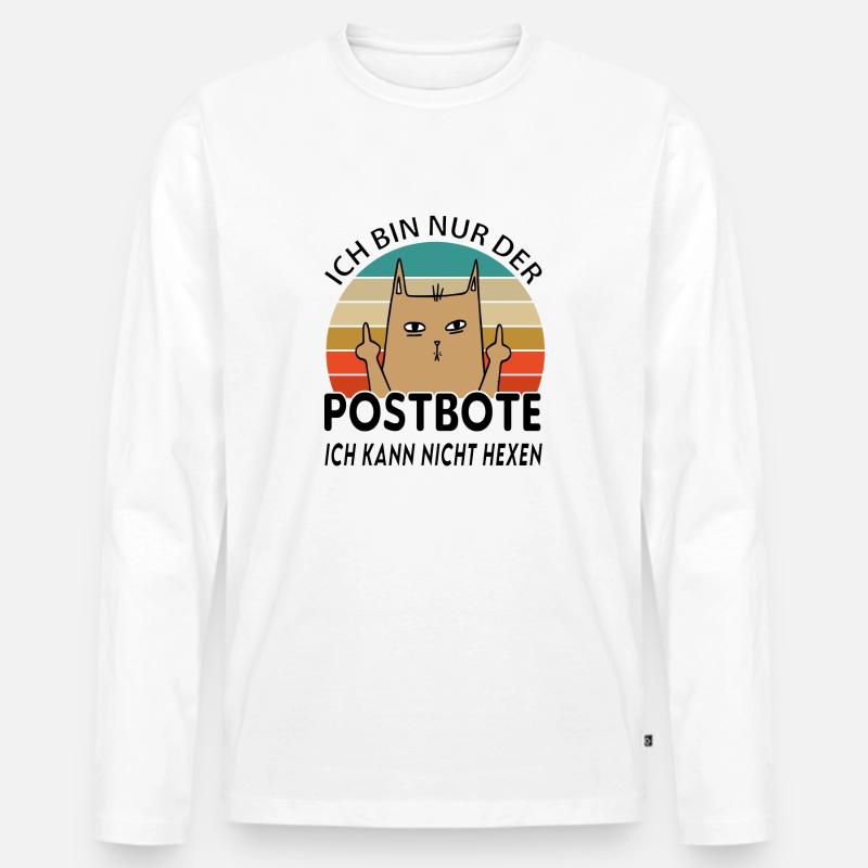 Postbote - Männer Premium Bio Langarmshirt - Weiß