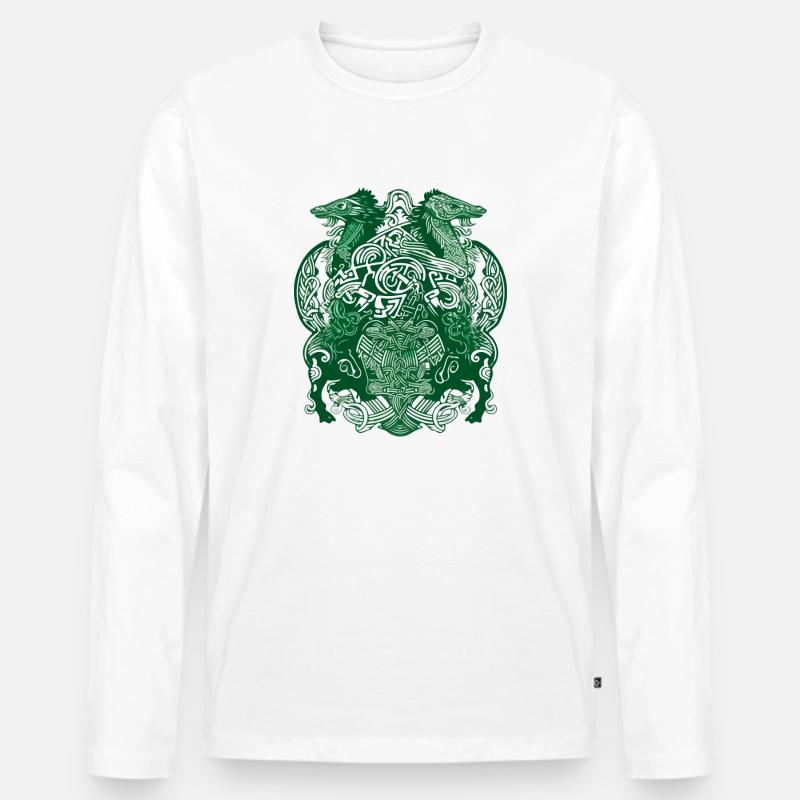 Irische Folklore 3 - Männer Premium Bio Langarmshirt - Weiß