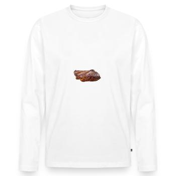 Nachbar, ich will ein Rind von dir - Männer Premium Bio Langarmshirt - Weiß - Vorne - Nico (187cm)