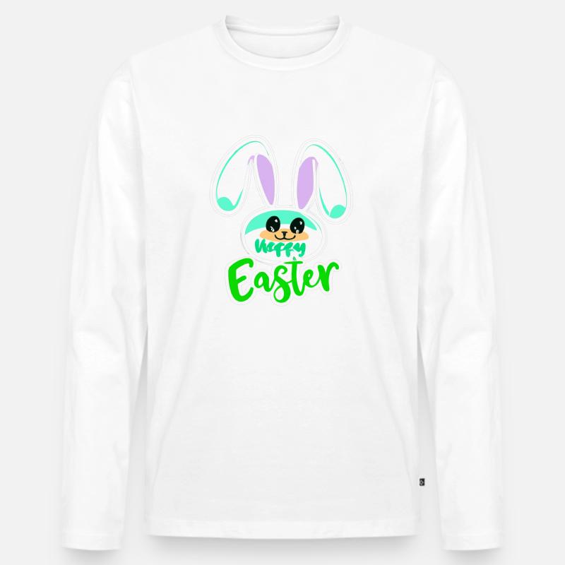 Cooler Osterhase - Männer Premium Bio Langarmshirt - Weiß