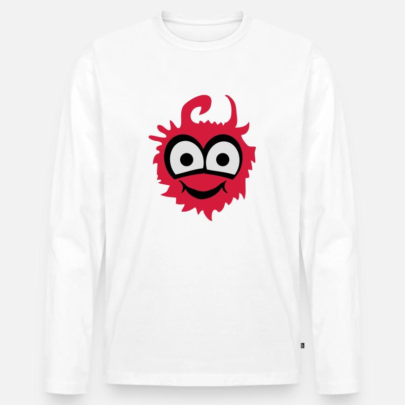 monster cute - Männer Premium Bio Langarmshirt - Weiß