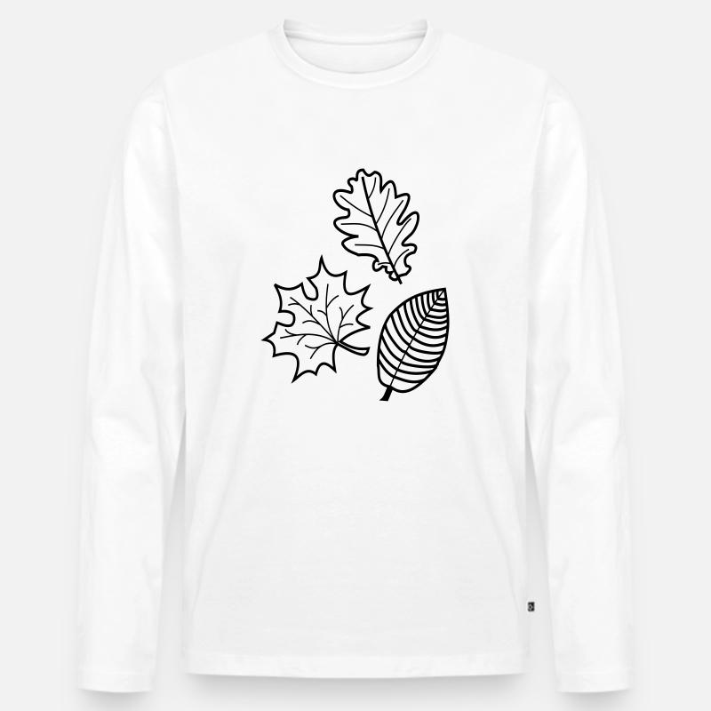 Herbstblätter - Männer Premium Bio Langarmshirt - Weiß