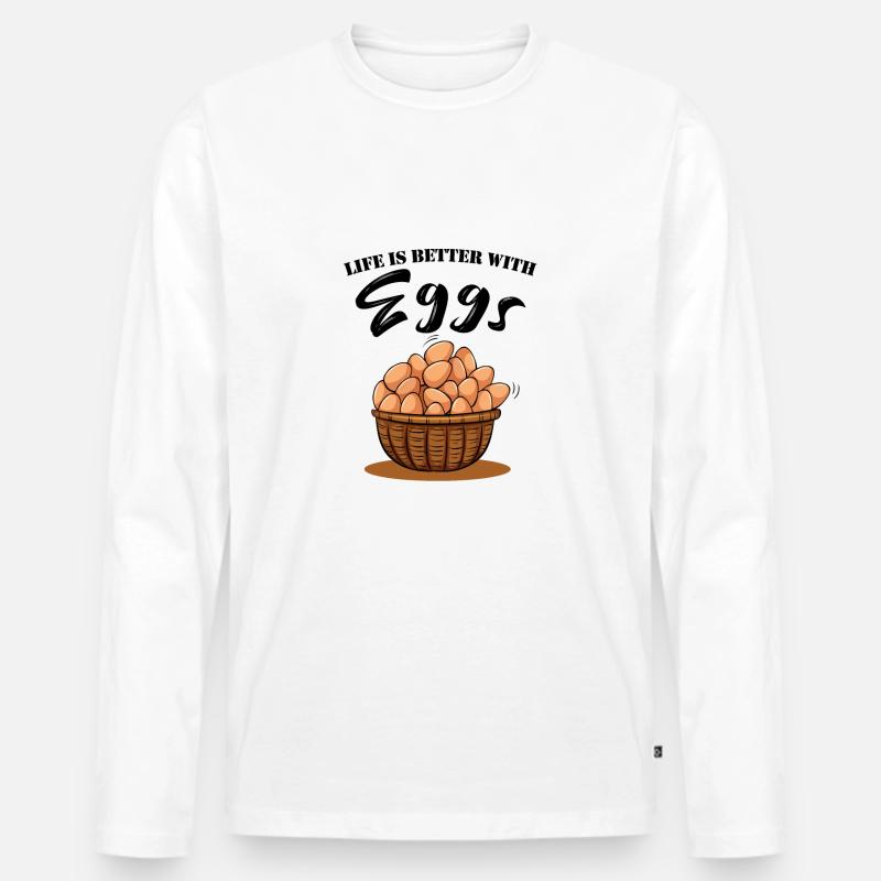 LIFE IS BETTER WITH EGGS - Männer Premium Bio Langarmshirt - undefined