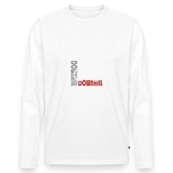 Downhill - Men's Premium Organic Long Sleeve Shirt - white - Front - Nico (187cm)