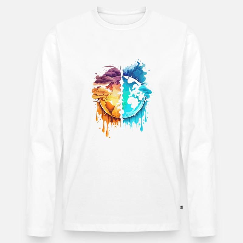 Klimawandel - Männer Premium Bio Langarmshirt - Weiß