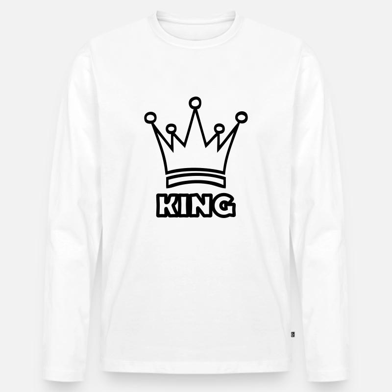 king - Männer Premium Bio Langarmshirt - Weiß