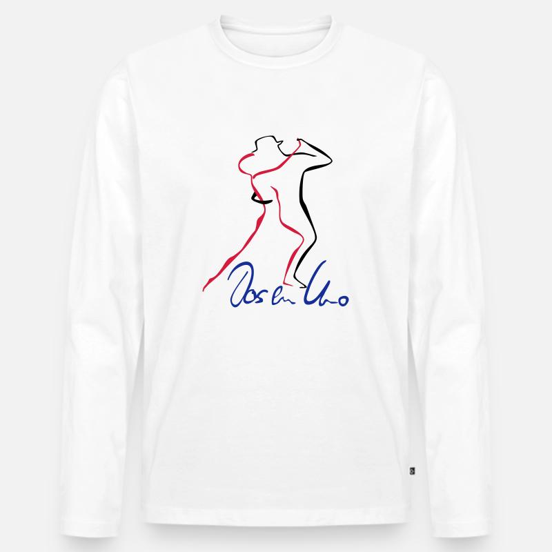 Tango Dos en Uno - Männer Premium Bio Langarmshirt - Weiß