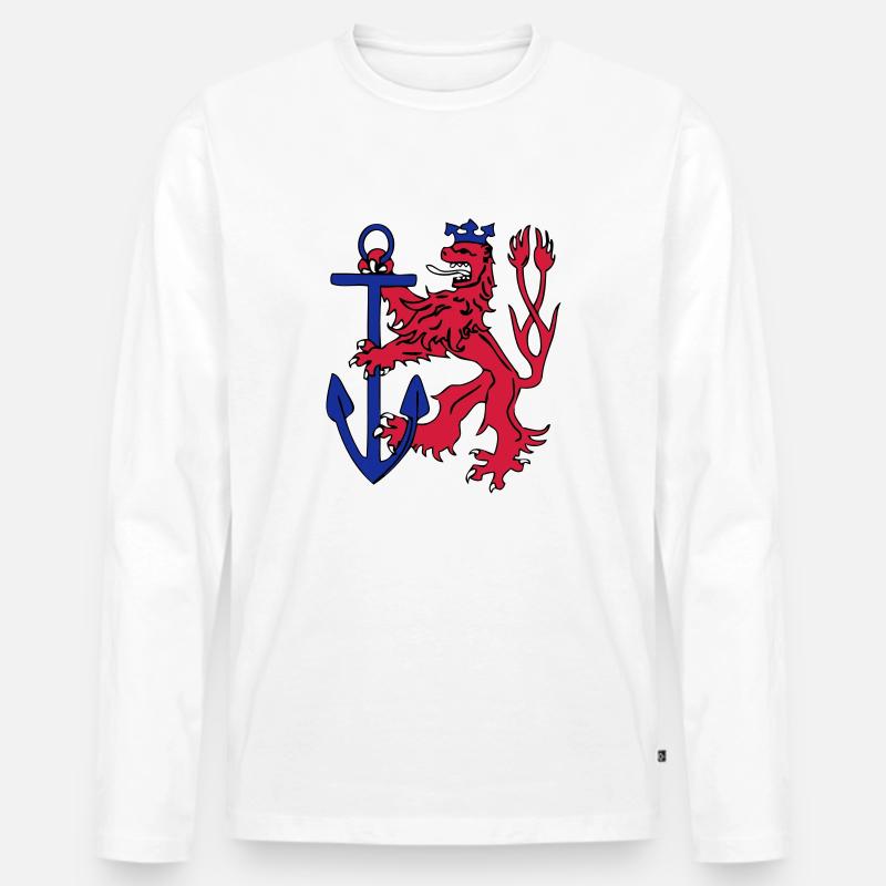Düsseldorfer Löwe - Männer Premium Bio Langarmshirt - Weiß