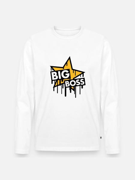 big_boss_star - Men's Premium Organic Long Sleeve Shirt - white