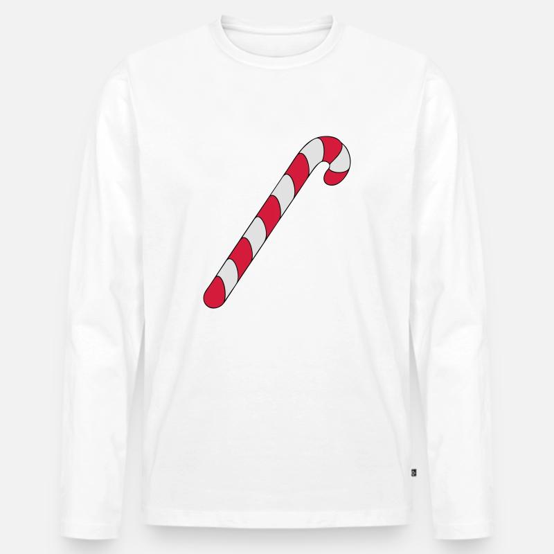 Zuckerstange - Männer Premium Bio Langarmshirt - Weiß