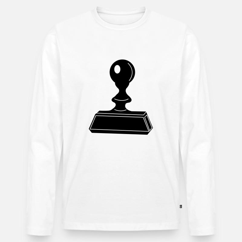 stempel - Männer Premium Bio Langarmshirt - Weiß