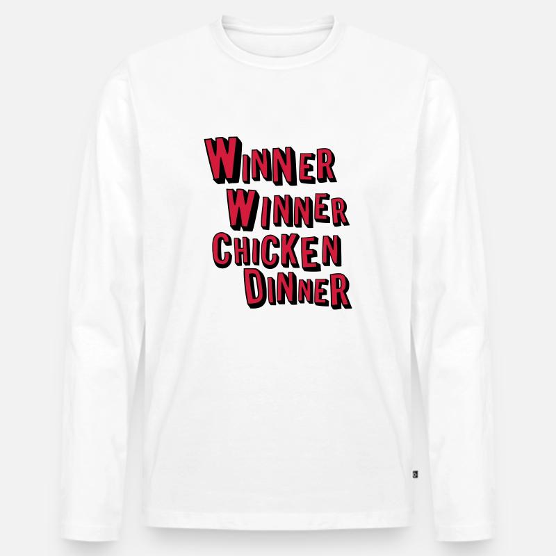 winner winner chicken dinner - Männer Premium Bio Langarmshirt - Weiß