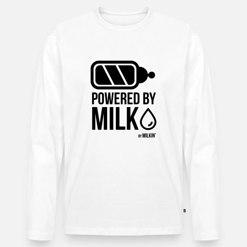 Milkin' - Bottle Power - Männer Premium Bio Langarmshirt - Weiß