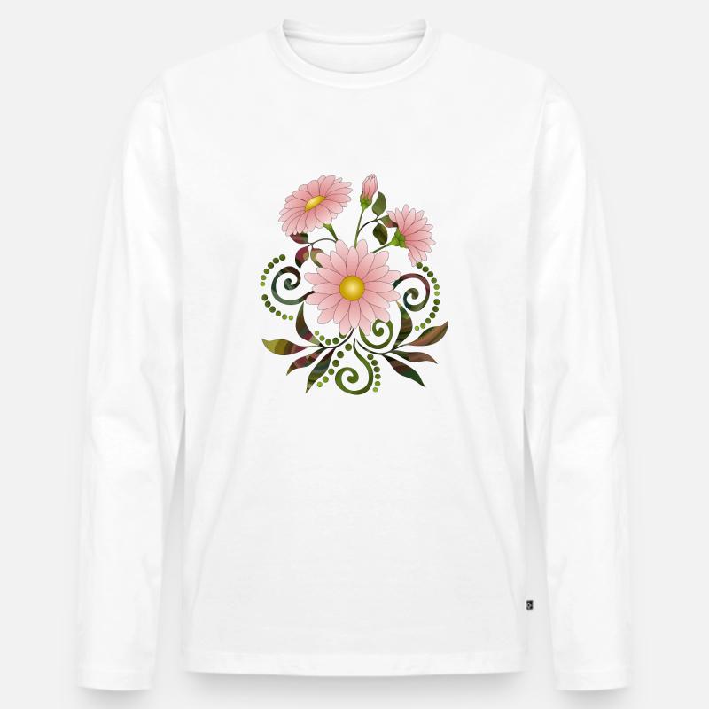Fleurs - T-shirt manches longues Premium bio Homme - blanc