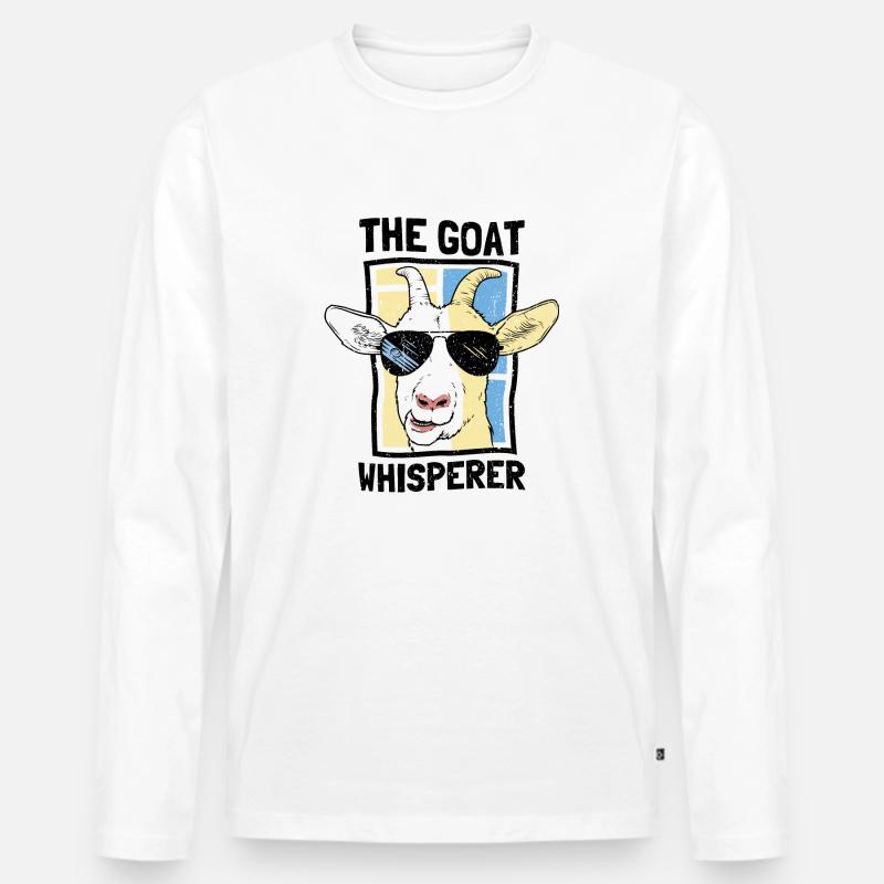 Ziegen Flüsterer Ziegenflüsterer Geschenk Ziege - Männer Premium Bio Langarmshirt - Weiß