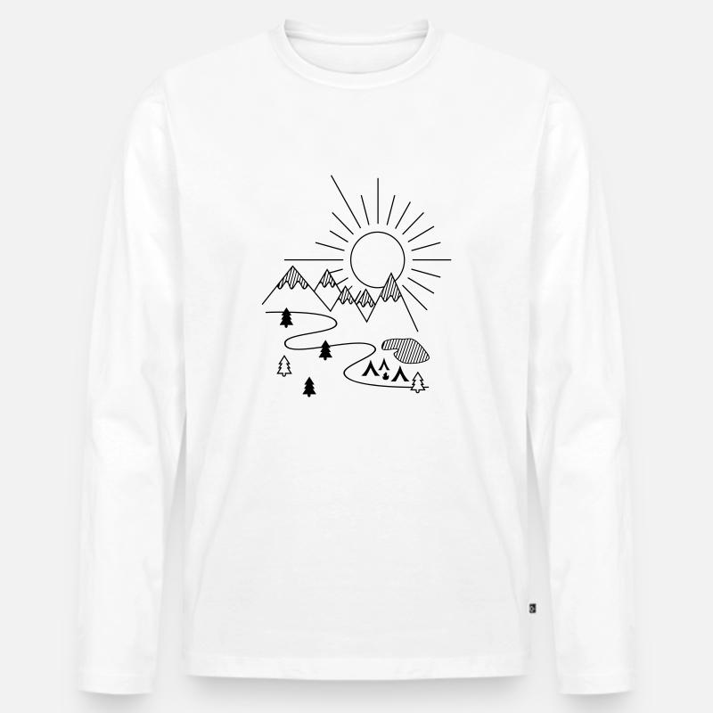 Camping - Männer Premium Bio Langarmshirt - Weiß