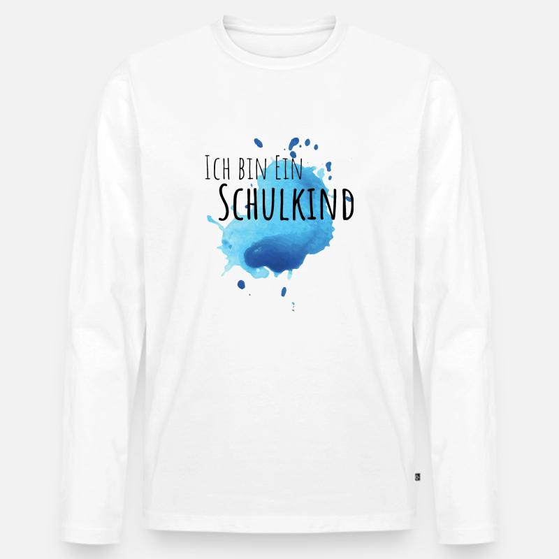 Ich bin ein Schulkind - Männer Premium Bio Langarmshirt - Weiß