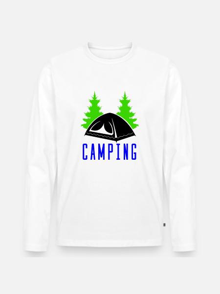 camping - Männer Premium Bio Langarmshirt - Weiß
