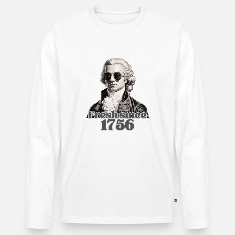 Frischer Mozart - Männer Premium Bio Langarmshirt - Weiß