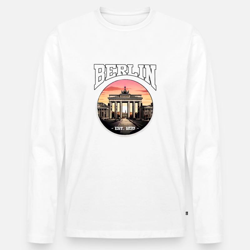 Berlin seit 1237 - Männer Premium Bio Langarmshirt - Weiß