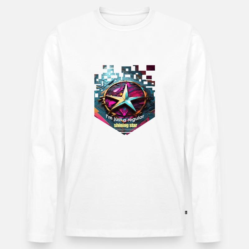 shining star - Männer Premium Bio Langarmshirt - Weiß