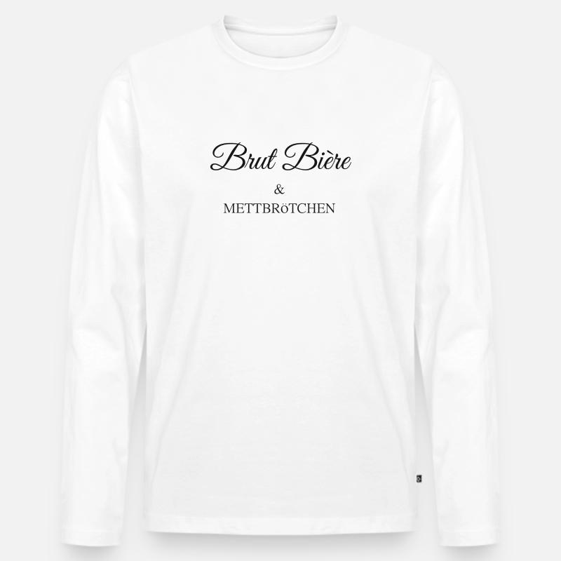 Bier & Mettbrötchen - Männer Premium Bio Langarmshirt - Weiß