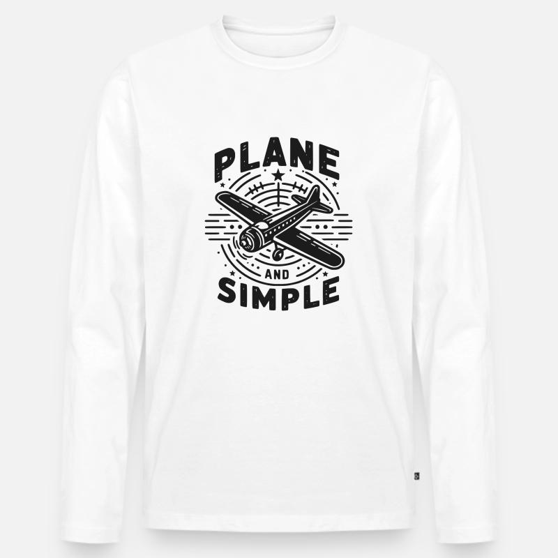 Flach und einfach - Männer Premium Bio Langarmshirt - Weiß