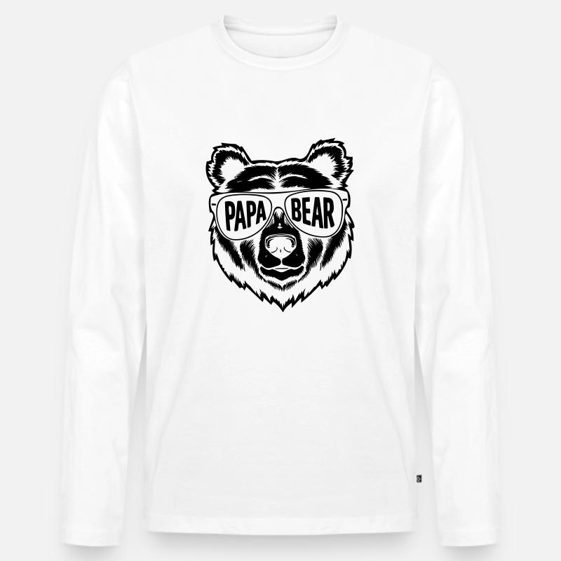 papa bear - Männer Premium Bio Langarmshirt - Weiß