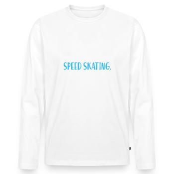 Eisschnelllauf Eissschnelllaufen Ice Speed Skating - Männer Premium Bio Langarmshirt - Weiß - Vorne - Nico (187cm)
