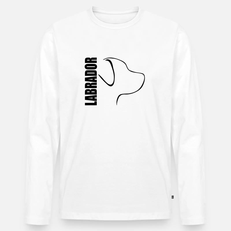 LABRADOR PROFIL - Männer Premium Bio Langarmshirt - Weiß