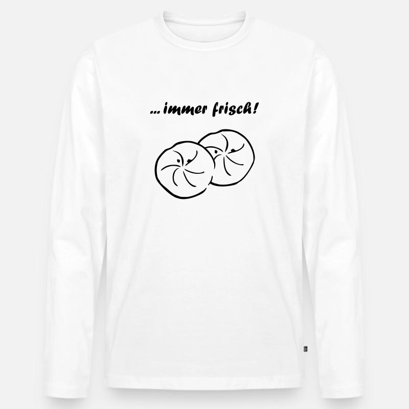 Brötchen...immer frisch - Männer Premium Bio Langarmshirt - Weiß