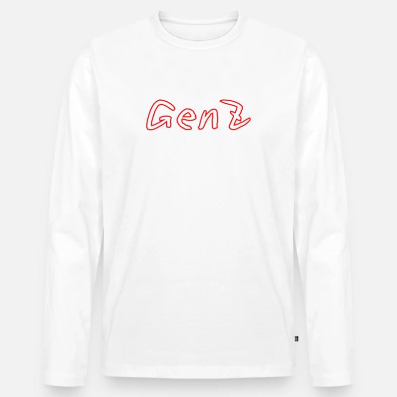 GenZ Graffiti Rot - Männer Premium Bio Langarmshirt - Weiß