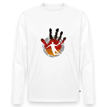 Handball Germany Team Players - Men's Premium Organic Long Sleeve Shirt - white - Front - Nico (187cm)