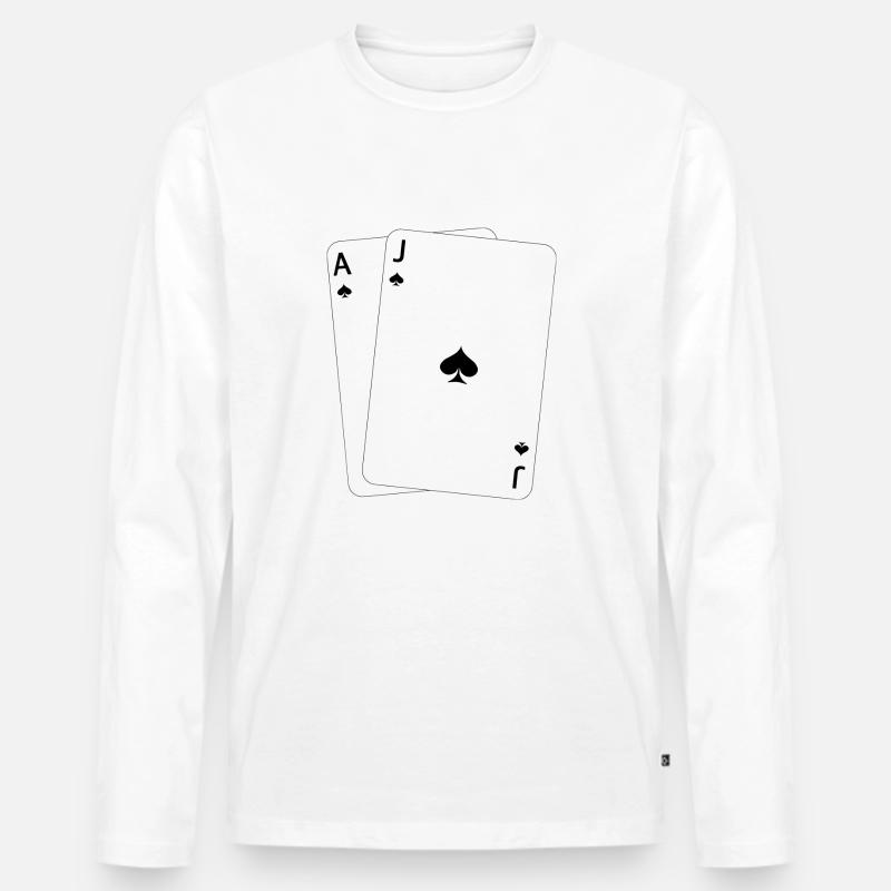 Blackjack AJ - Männer Premium Bio Langarmshirt - Weiß