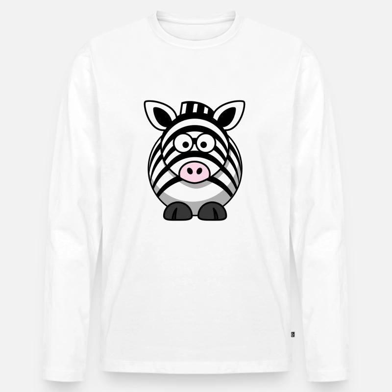 Zebra,Tier,Comic - Männer Premium Bio Langarmshirt - Weiß