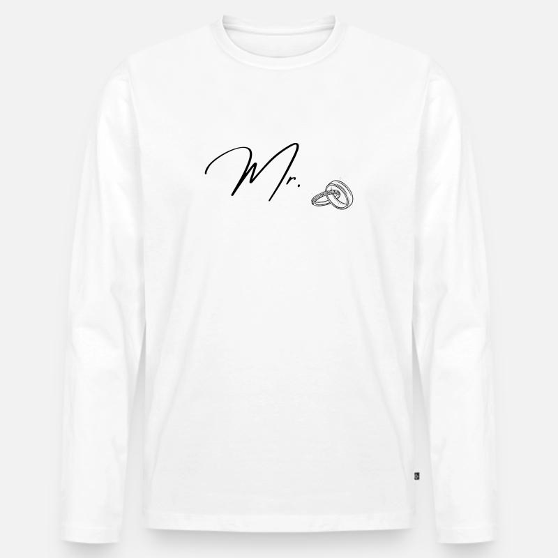 Mr. Mister - Männer Premium Bio Langarmshirt - Weiß