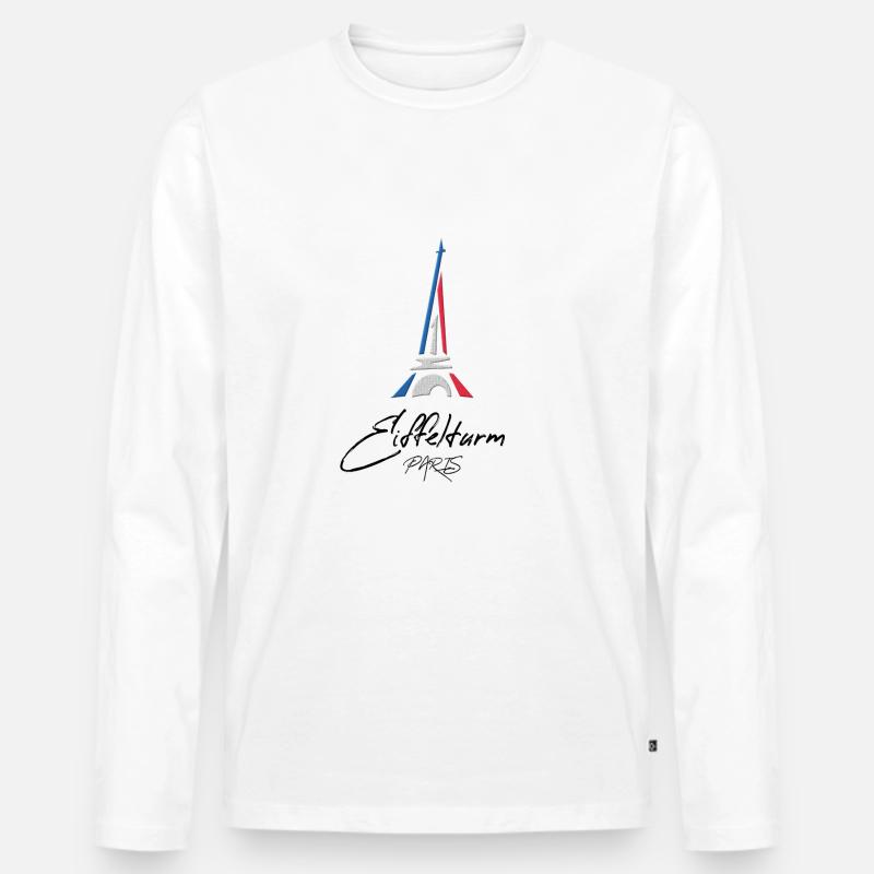 Eiffelturm Paris - Männer Premium Bio Langarmshirt - Weiß