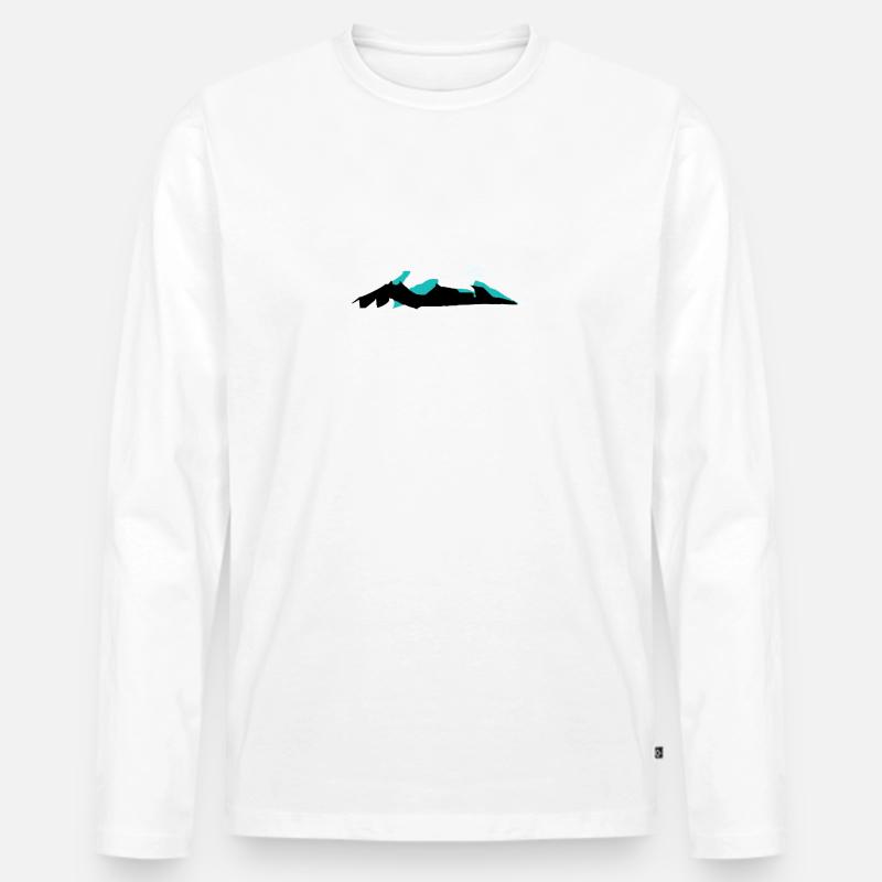 Mountain - Männer Premium Bio Langarmshirt - Weiß