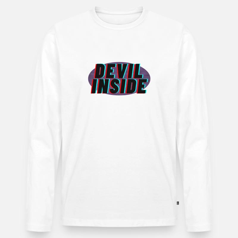 Devil Inside Vol 2 - Männer Premium Bio Langarmshirt - Weiß