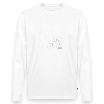 Chien papa chien merde - T-shirt manches longues Premium bio Homme - blanc - Devant - Nico (187cm)