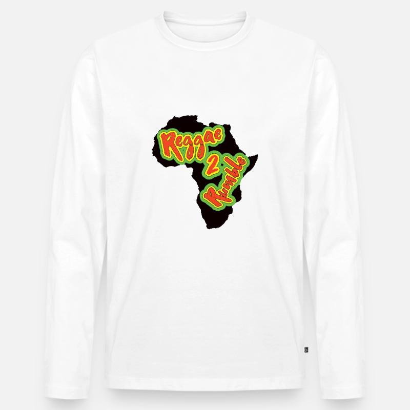 Reggae to Rumble - Männer Premium Bio Langarmshirt - Weiß