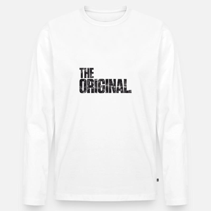 The Original - Männer Premium Bio Langarmshirt - Weiß