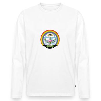 Welcome to the Spectrum - Männer Premium Bio Langarmshirt - Weiß - Vorne - Nico (187cm)