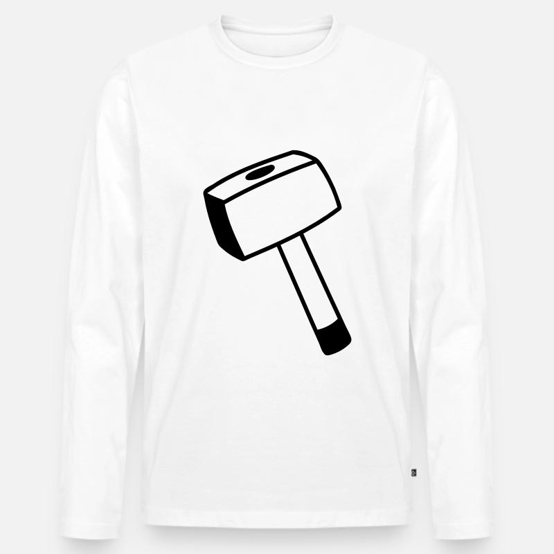 Hammer - Männer Premium Bio Langarmshirt - Weiß