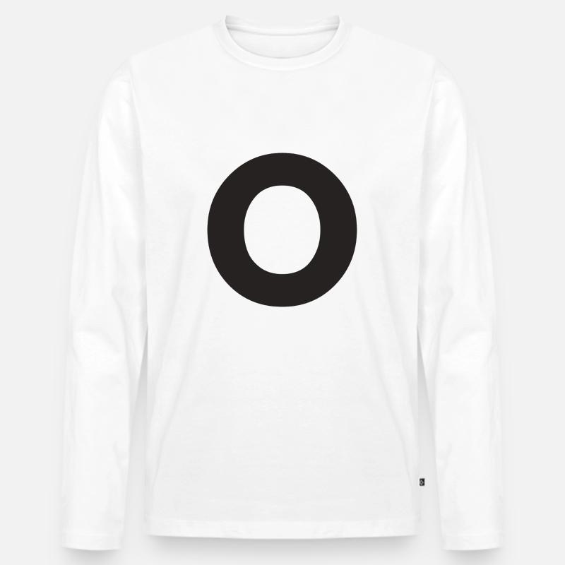 O - Männer Premium Bio Langarmshirt - Weiß