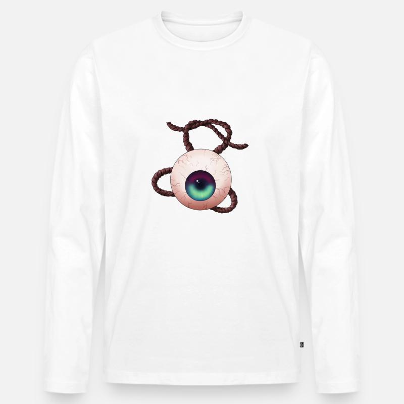 Eyeball - Männer Premium Bio Langarmshirt - Weiß