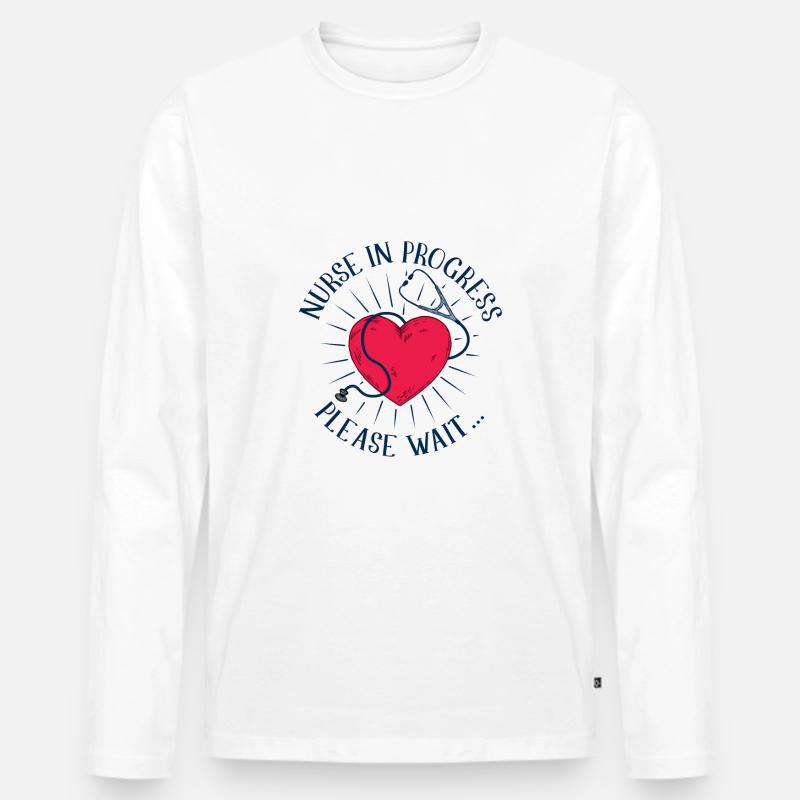 Krankenschwester Ausbildung Pflegerin - Männer Premium Bio Langarmshirt - Weiß