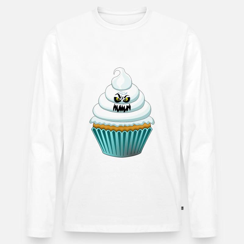 Gespenst Geist Muffin Halloween - Männer Premium Bio Langarmshirt - undefined
