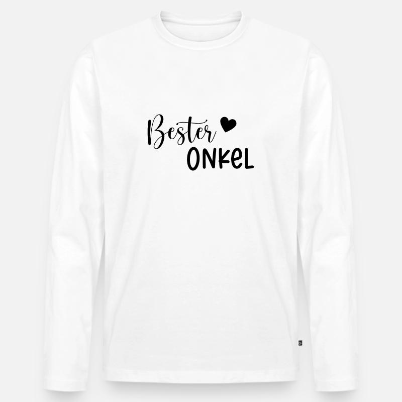 Bester Onkel Geschenkidee - Männer Premium Bio Langarmshirt - Weiß