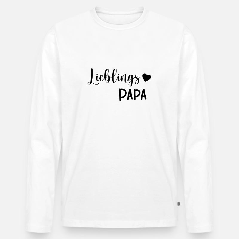 Lieblings Papa Geschenkidee - Männer Premium Bio Langarmshirt - Weiß